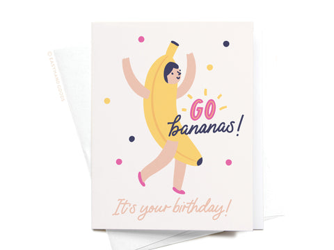 Happy Birthday Banana Suit Girl Greeting Card