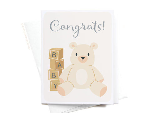 Congrats Teddy Bear Greeting Card - Onderkast Studio