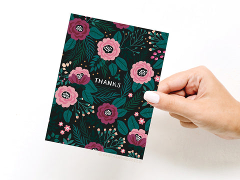 Thanks Floral Greeting Card - Onderkast Studio