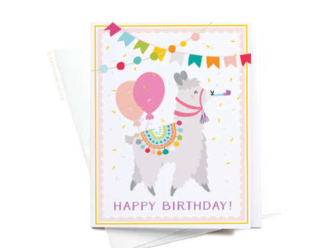 Happy Birthday Llama Greeting Card
