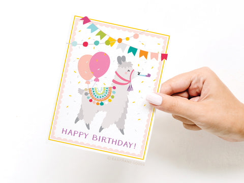 Happy Birthday Llama Greeting Card