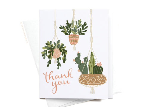 Thank You Hanging Plants + Succulents Greeting Card