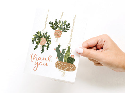 Thank You Hanging Plants + Succulents Greeting Card - Onderkast Studio