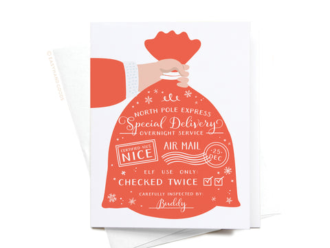 North Pole Express Special Delivery Greeting Card