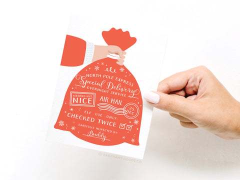 North Pole Express Special Delivery Greeting Card - Onderkast Studio