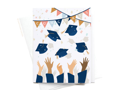 Congrats Graduation Caps Greeting Card