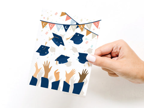 Congrats Graduation Caps Greeting Card
