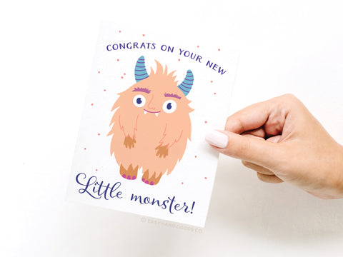 Congrats on Your New Little Monster Greeting Card - Onderkast Studio