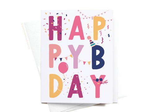 Happy Birthday Party Decorations Greeting Card