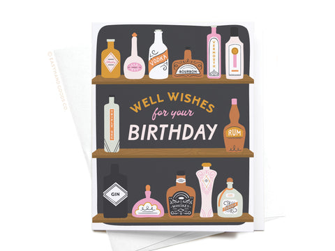 Well Wishes for Your Birthday Bar Shelves Greeting Card