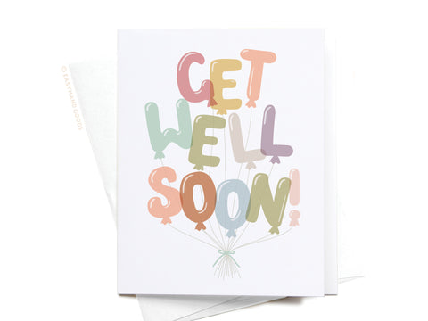 Get Well Soon Balloons Greeting Card