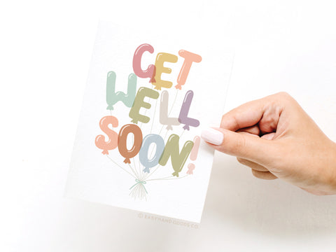 Get Well Soon Balloons Greeting Card - Onderkast Studio