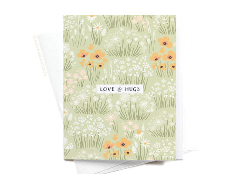 Love & Hugs Floral Greeting Card - Onderkast Studio