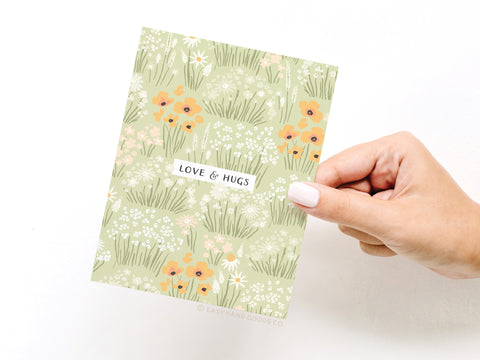 Love & Hugs Floral Greeting Card - Onderkast Studio