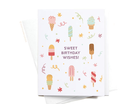 Sweet Birthday Wishes Ice Cream Greeting Card