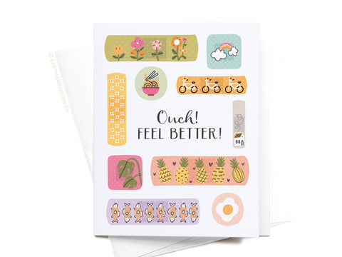 Ouch Feel Better Bandages Greeting Card - Onderkast Studio