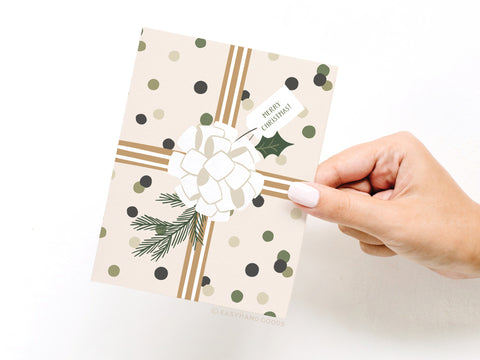 Merry Christmas Gift Wrapping Greeting Card