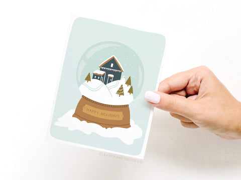Happy Holidays Snowglobe Greeting Card