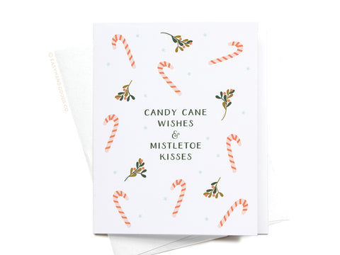 Candy Cane Wishes & Mistletoe Kisses Greeting Card