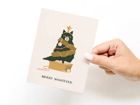 Merry Whatever Cat Greeting Card