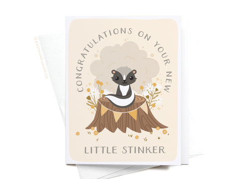 Congratulations On Your New Little Stinker Greeting Card - Onderkast Studio