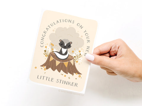 Congratulations On Your New Little Stinker Greeting Card - Onderkast Studio