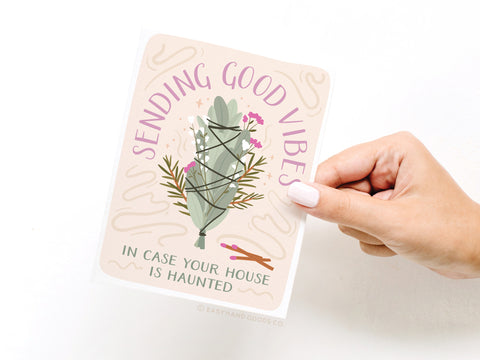 Sending Good Vibes Smudge Stick Greeting Card