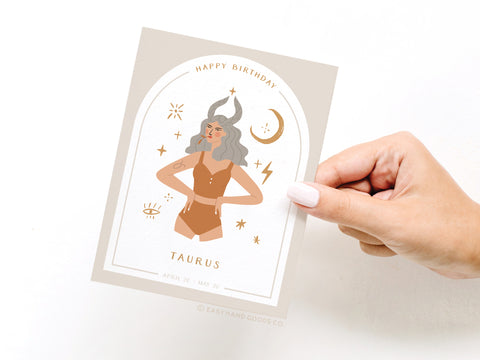 Happy Birthday Taurus Zodiac Greeting Card