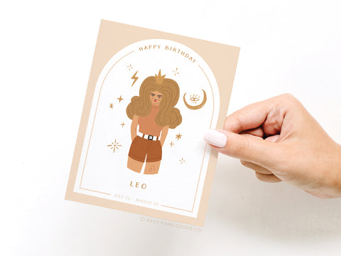 Happy Birthday Leo Zodiac Greeting Card
