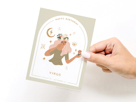 Happy Birthday Virgo Zodiac Greeting Card