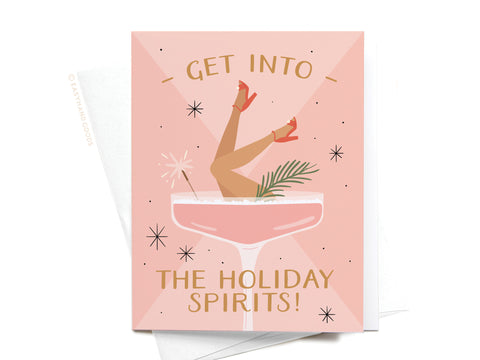 Get Into the Holiday Spirits Cocktail Greeting Card