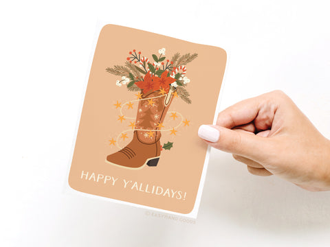 Happy Y’allidays Cowboy Boot Greeting Card