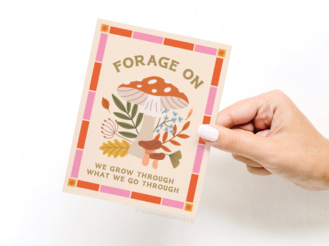Forage On Mushroom Greeting Card - Onderkast Studio