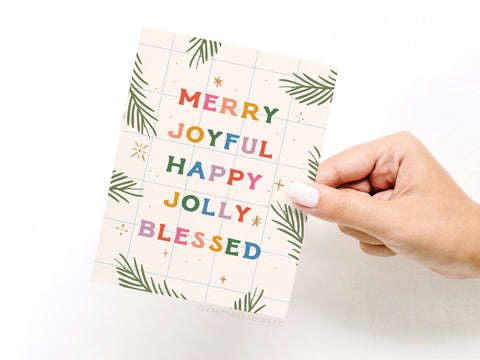 Merry Joyful Christmas Spruce Greeting Card