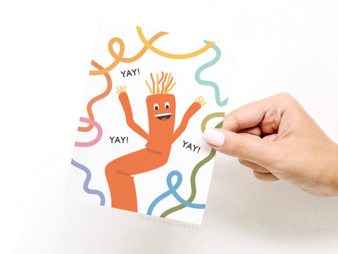 Yay Wacky Waving Inflatable Tube Man Greeting Card - Onderkast Studio