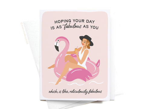 Fabulous Flamingo Floatie Greeting Card