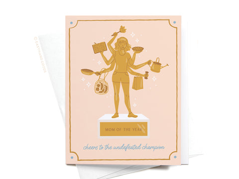 Mom of the Year Trophy Greeting Card
