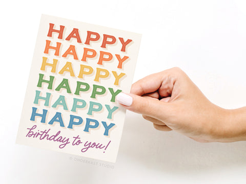 Rainbow Happy Birthday Greeting Card