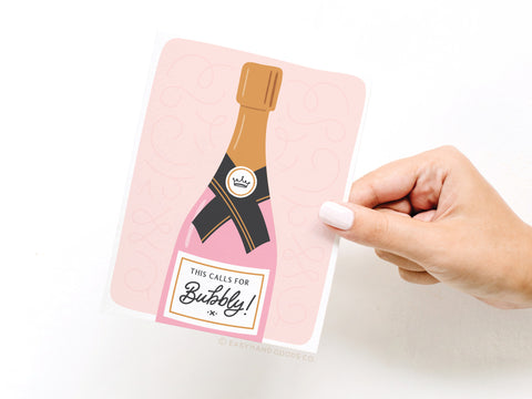This Calls for Bubbly Greeting Card - Onderkast Studio