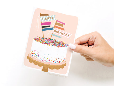 Happy Birthday Sprinkle Cake Greeting Card