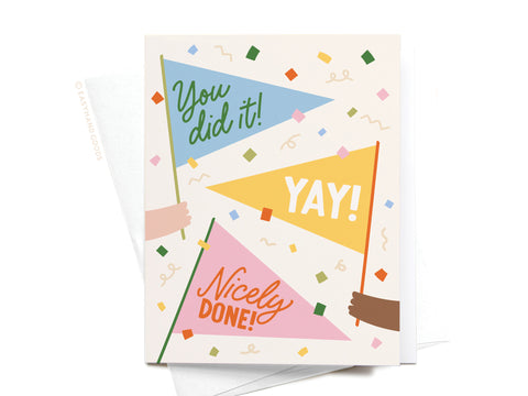 You Did It Pennant Flags Greeting Card