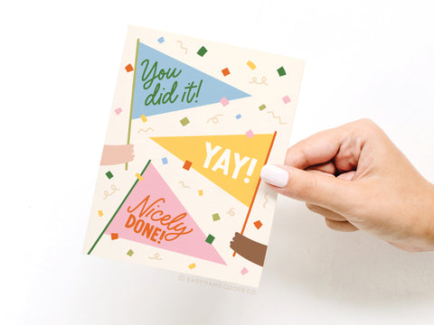 You Did It Pennant Flags Greeting Card - Onderkast Studio