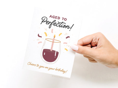 Aged to Perfection Wine Greeting Card