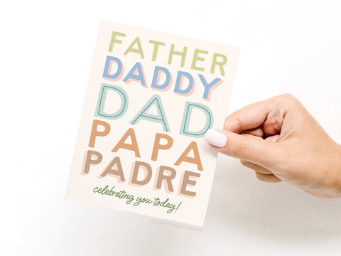 Father Daddy Dad Papa Padre Greeting Card