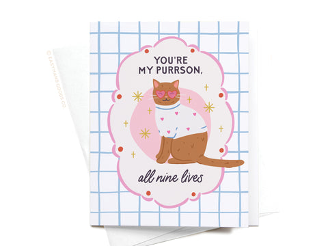 You're My Person All 9 Lives Greeting Card - Onderkast Studio