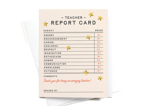 Teacher Report Card Greeting Card