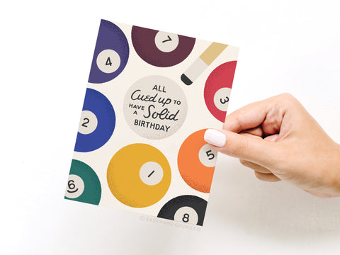All Cued Up Billiards Birthday Greeting Card