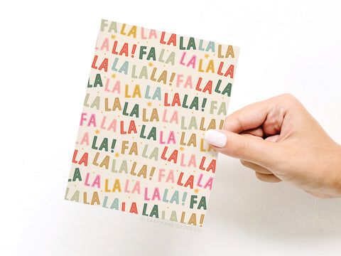 Fa La La La Festive Pattern Greeting Card