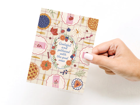 Grateful and Gathered Friendsgiving Greeting Card