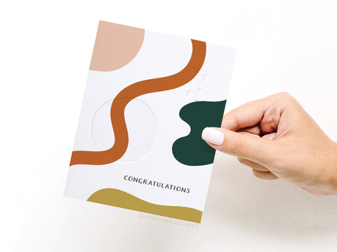 Congratulations Abstract Letterpress Greeting Card